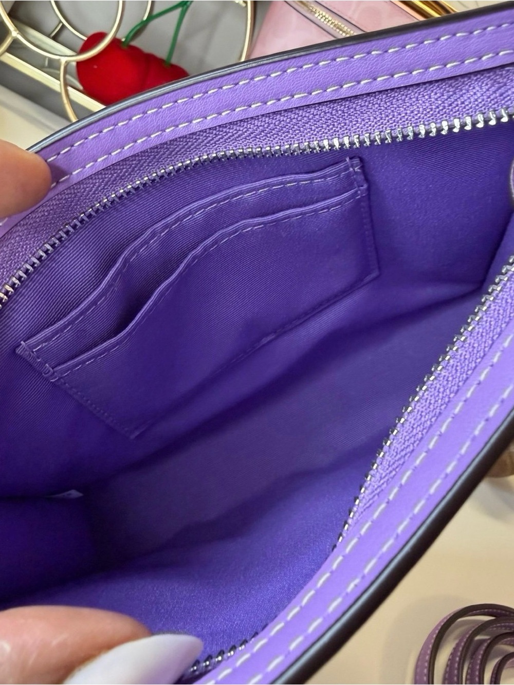 Coach Lavender Signature Print Crossbody Bag - Picture 8 of 9